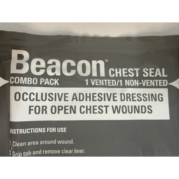 Пов'язка оклюзійна Beacon Chest Seal вентильована + невентильована (комплект 2 шт) для лікування пневмотораксу
