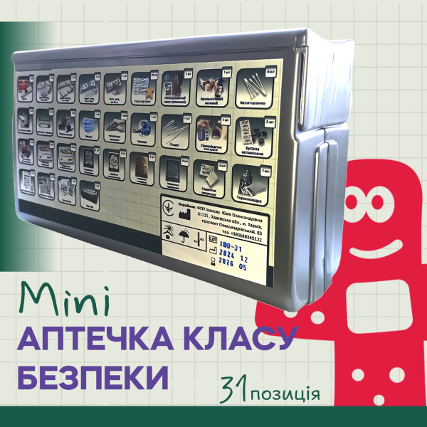 Аптечка класу безпеки міні PRO-Aptechka (31 предмет, 55 шт)