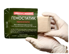 ГЕМОСТАТИК Бинт Z-складений просочений гемостатичним розчином 7,5 см х 3,6 м