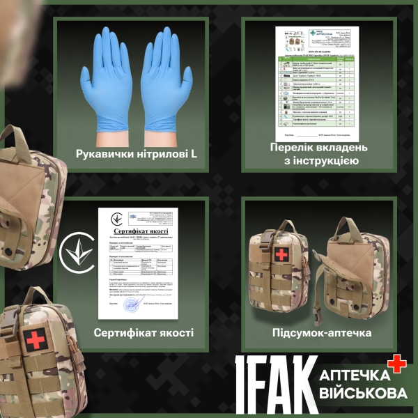 Тактична аптечка IFAK з турнікетом CAT Gen7 – купити в PRO АПТЕЧКА