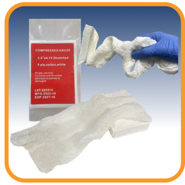 Бинт для тампонади Compressed Gauze 4,5" × 3,75 м (Z-Fold)