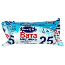 Вата стерильна 25гр Білосніжка (УКРМЕДТЕКСТИЛЬ) (295736)