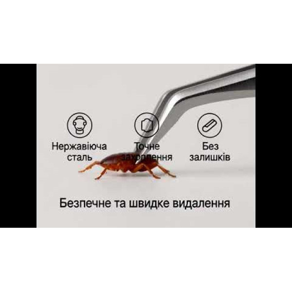 Пінцет "КліщоЛОВ" для видалення кліщів з гачком металевий професійний tick remover TR-01