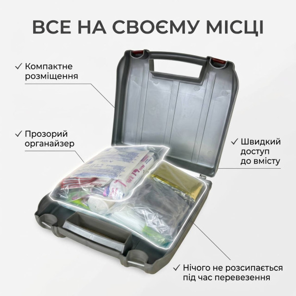 Аптечка автомобільна «Євростандарт» DIN 13164 BASED PRO-Aptechka (28 предмета (49 шт))