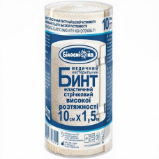 Бинт еластичний 1,5*10 см високої розтяжності "Білосніжка" (УКРМЕДТЕКСТИЛЬ) (295792)