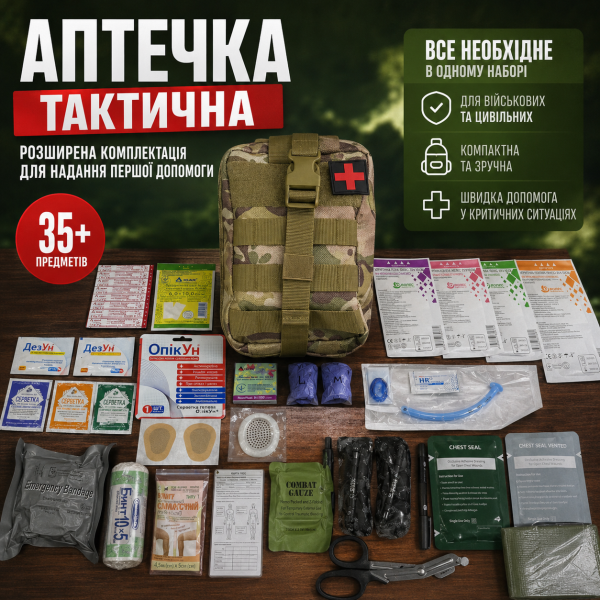 Аптечка тактична IFAK 2 NATO PRO (SICH Tourniquet) 35 позицій / 44 предметів