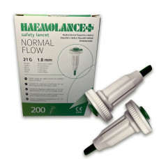 Ланцет Haemolance Plus Normal Flow  безпечні одноразові стерильні голка 21G  Глибина проникнення 1,8 мм з кнопкою F59A628A2