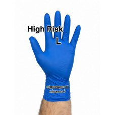 Рукавички латексні IGAR High Risk L нестерильні неприпудрені сині 50 шт (25 пар) підвищеної міцності 660691